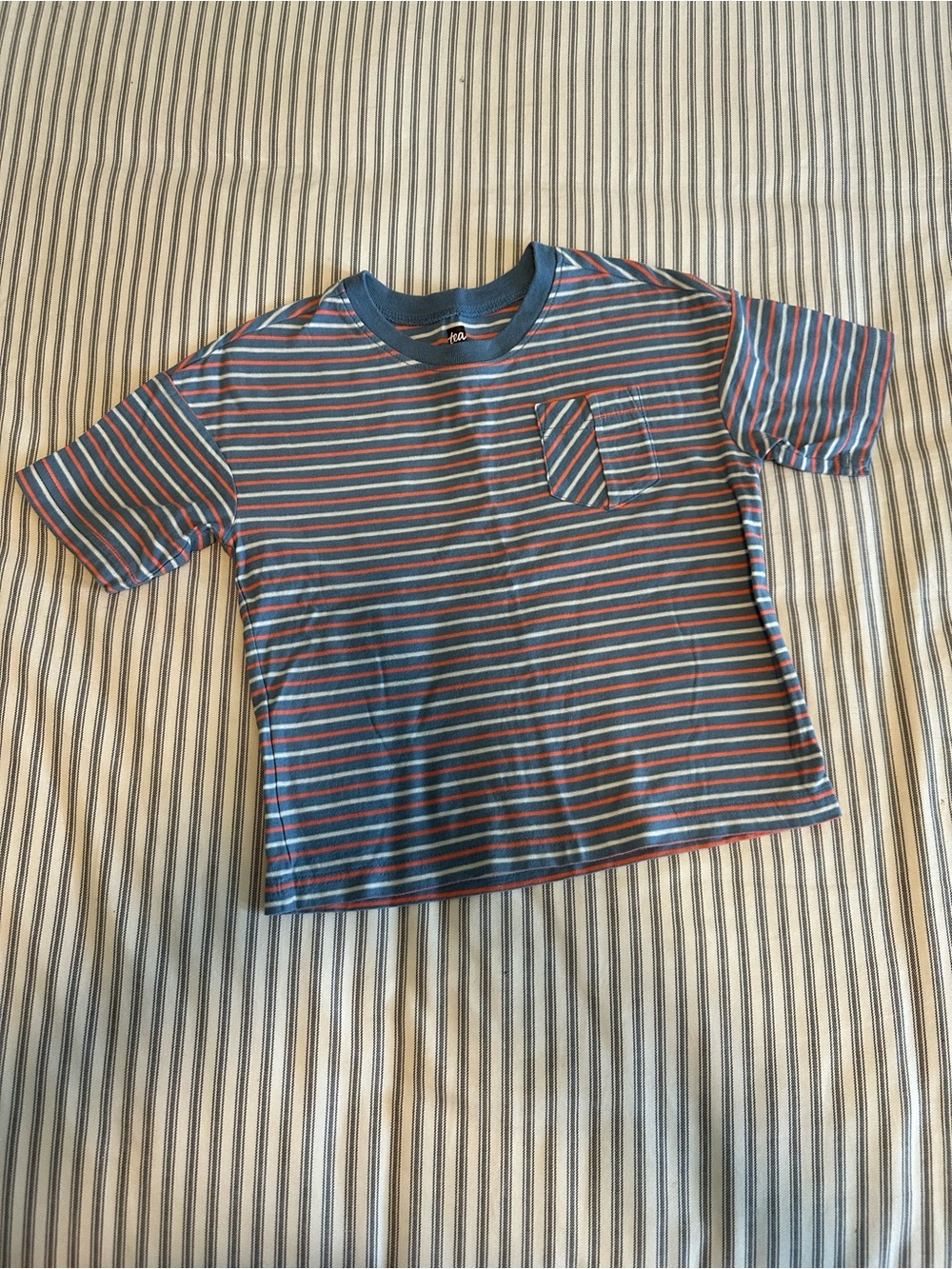 Tea Collection Size 4 Striped Short-Sleeve Pocket Tee